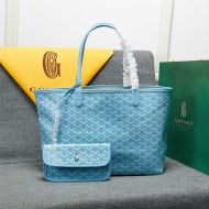 Goyard Saint Louis Reversible Tote In Goyardine Canvas Sky Blue