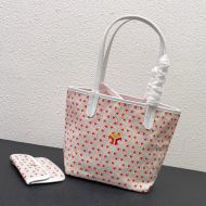 Goyard Mini Saint Louis Reversible Tote In Goyardine Claire-Voie Canvas with Exclusive Kaki Logo Red