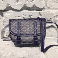 Goyard Belvedere PM Messenger In Goyardine Canvas Navy Blue