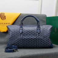 Goyard Bowling 45 Bag In Goyardine Canvas Navy Blue