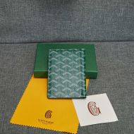 Goyard Grenelle Passport Cover In Goyardine Canvas Green