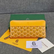 Goyard Matignon GM Wallet In Goyardine Canvas Yellow